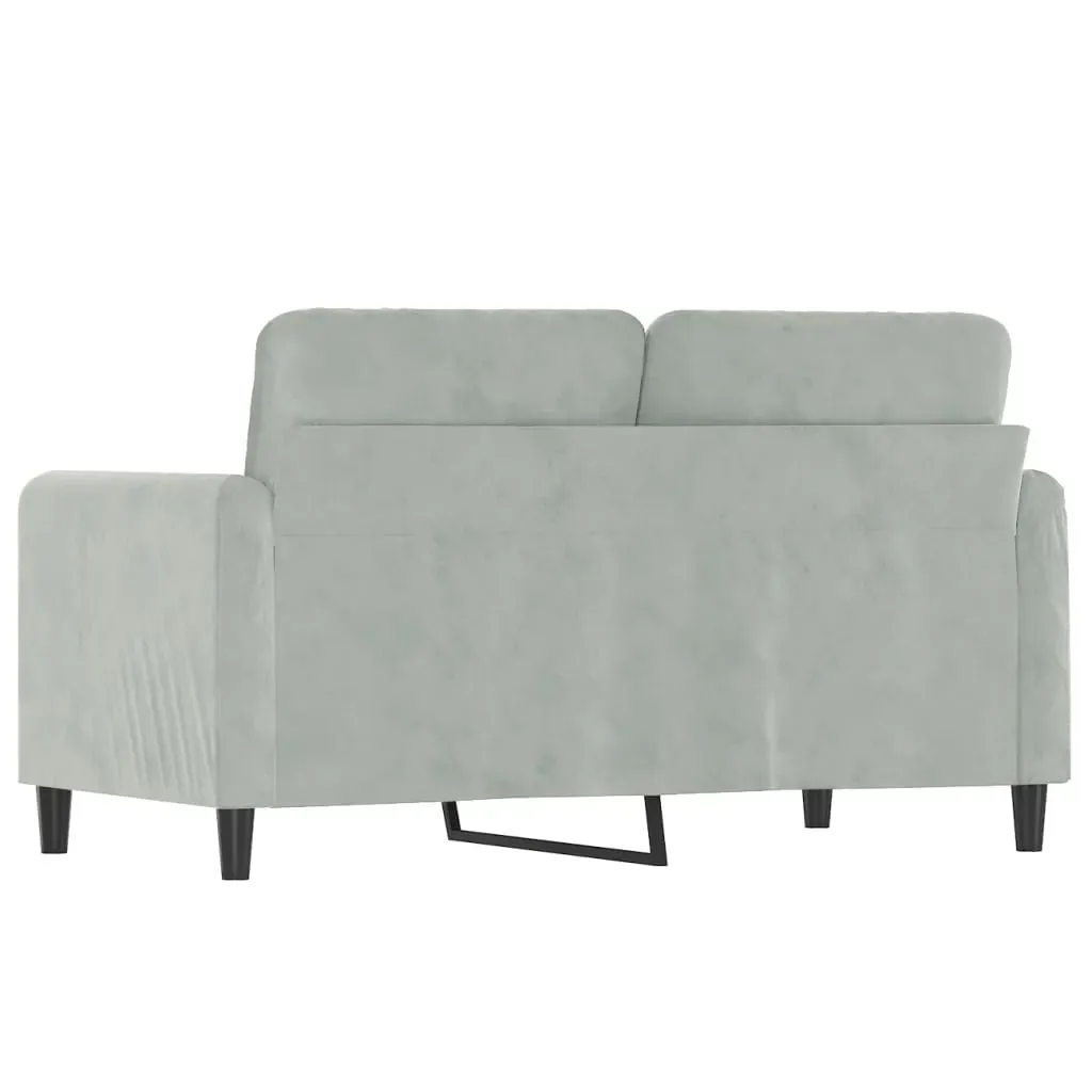 2-Seater Sofa Light Grey 120 cm Velvet Price