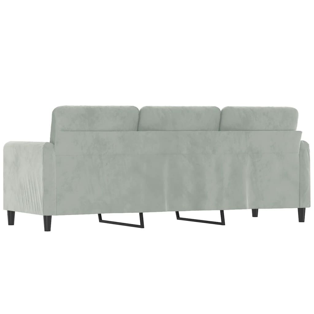 3-Seater Sofa Light Grey 180 cm Velvet Price