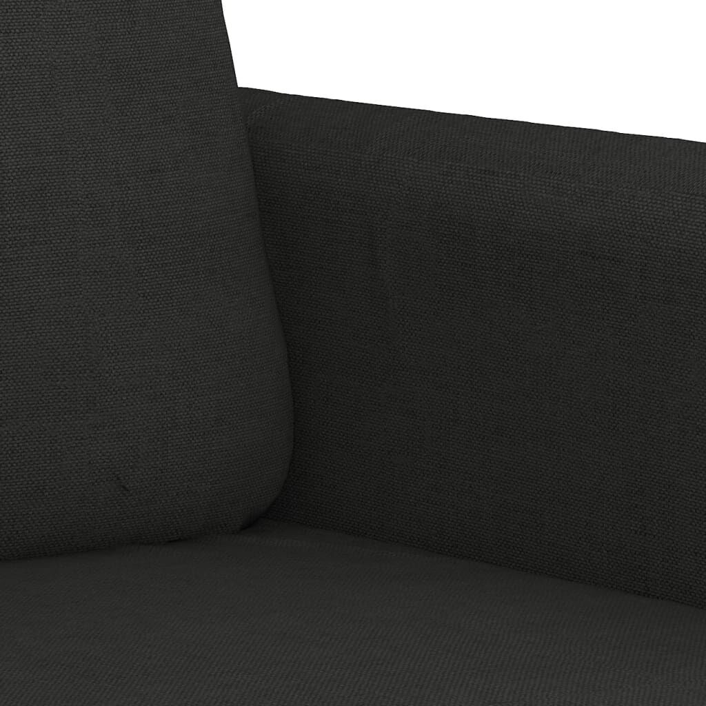 3-Seater Sofa Black Fabric 180 cm Price