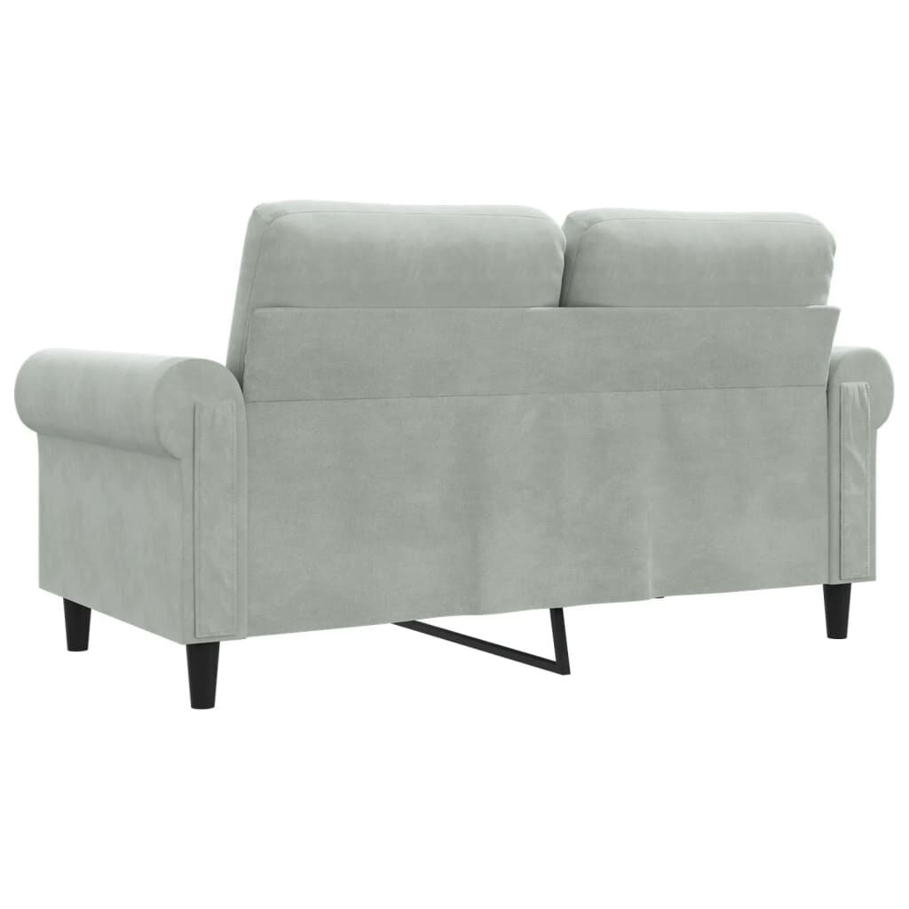 2-Seater Sofa Light Grey 120 cm Velvet Price