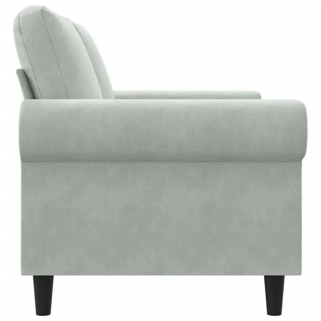 2-Seater Sofa Light Grey 120 cm Velvet Price