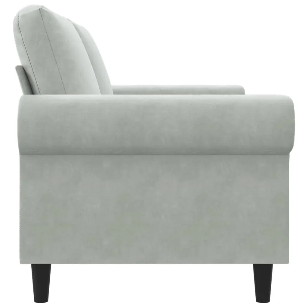 2-Seater Sofa Light Grey 140 cm Velvet Price