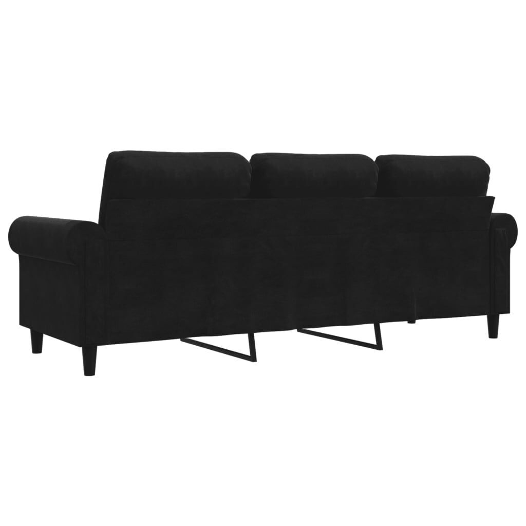 3-Seater Sofa Black 180 cm Velvet Price
