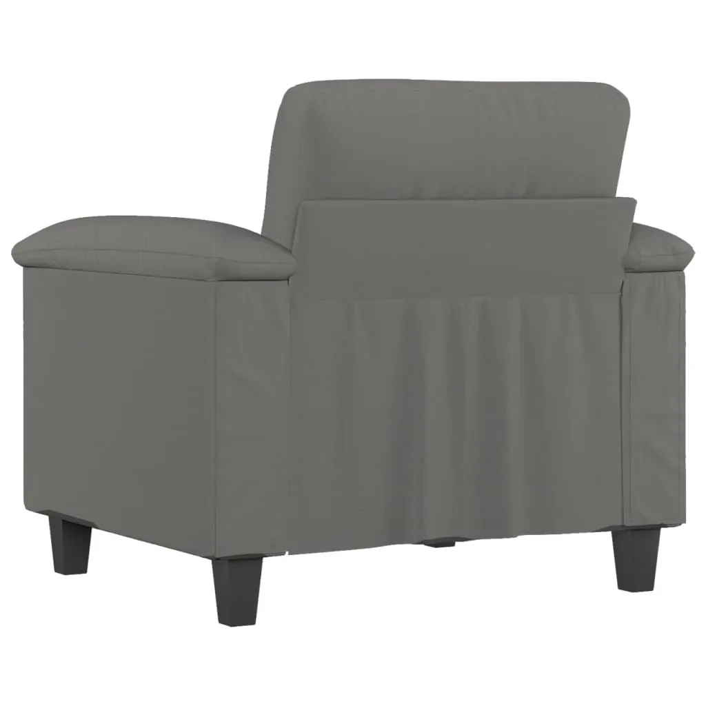 Sofa Chair Dark Grey 60 cm Microfibre Fabric Price