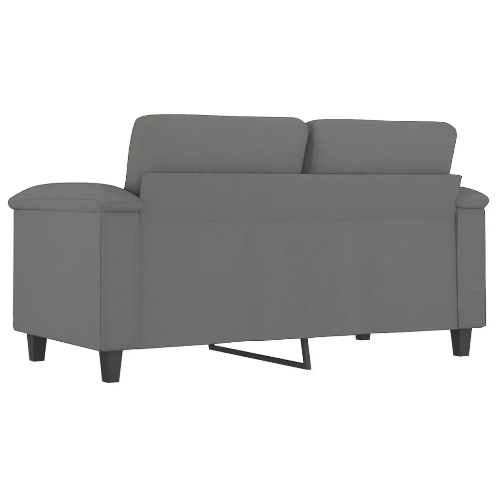 2-Seater Sofa Dark Grey 120 cm Microfibre Fabric Price