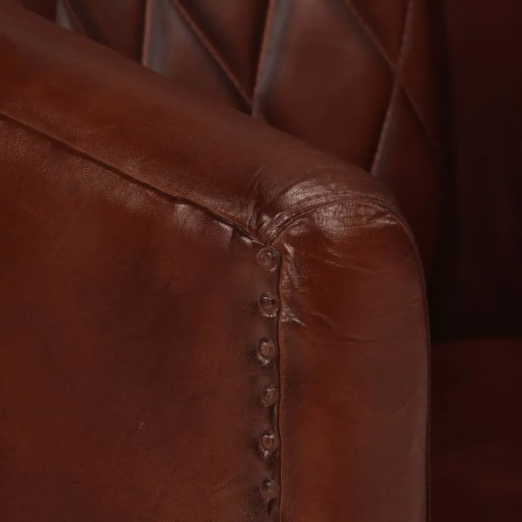 Tub Chair Brown Real Leather Price