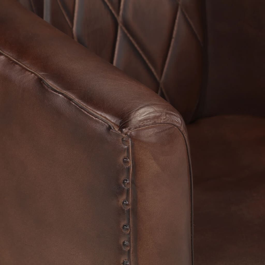Tub Chair Dark Brown Real Leather Price