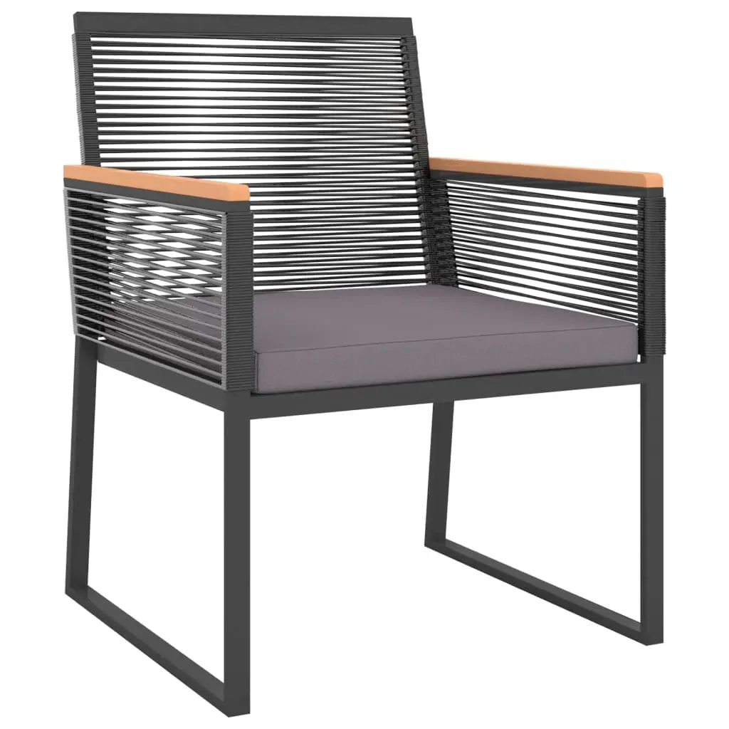 4 Piece Garden Lounge Set with Cushions Black Steel Price