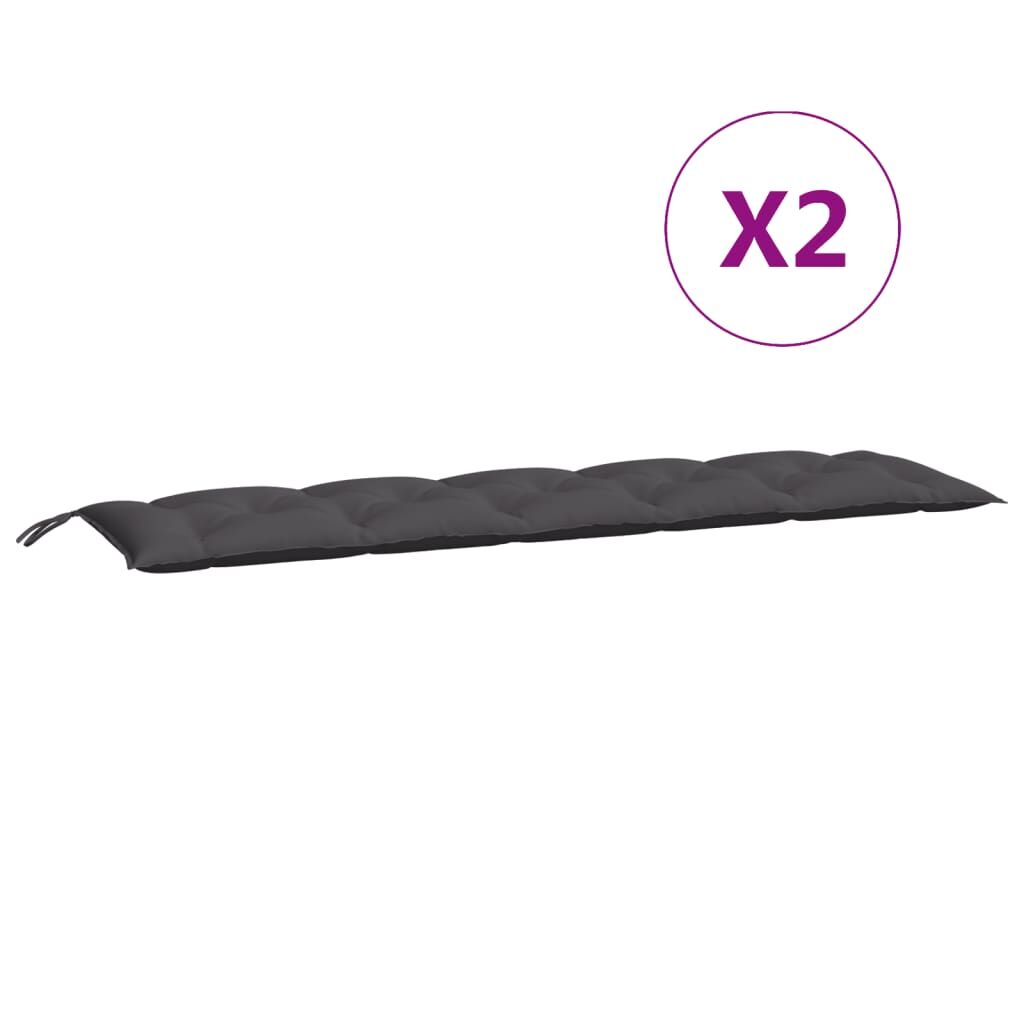 Garden Bench Cushions 2pcs Anthracite 180x50x7cm Oxford Fabric Price