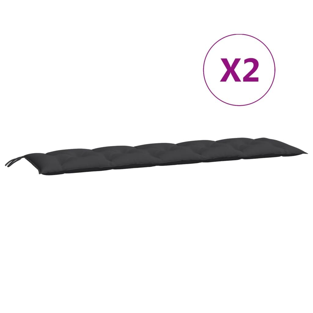 Garden Bench Cushions 2pcs Black 180x50x7cm Oxford Fabric Price