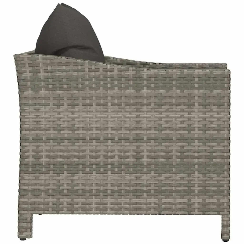 Garden Armchair with Cushion Grey Poly Rattan Price