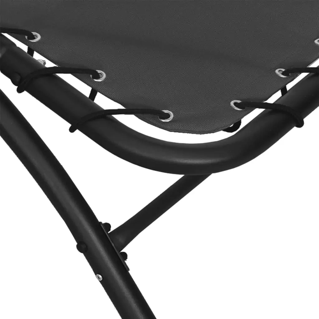 Sun Lounger with Canopy Dark Grey 167x80x195 cm Fabric&Steel Price