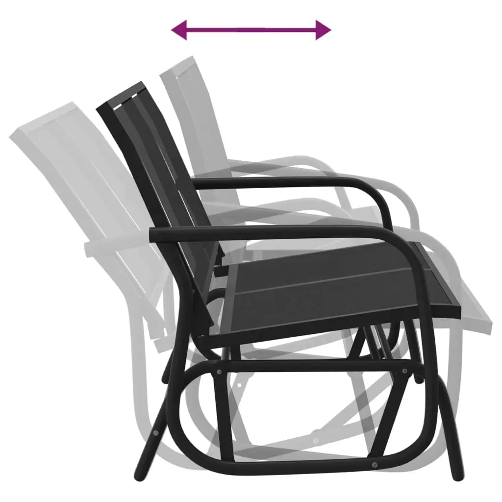 Garden Glider Bench Black 120.5x76x86.5 cm Textilene&Steel Price