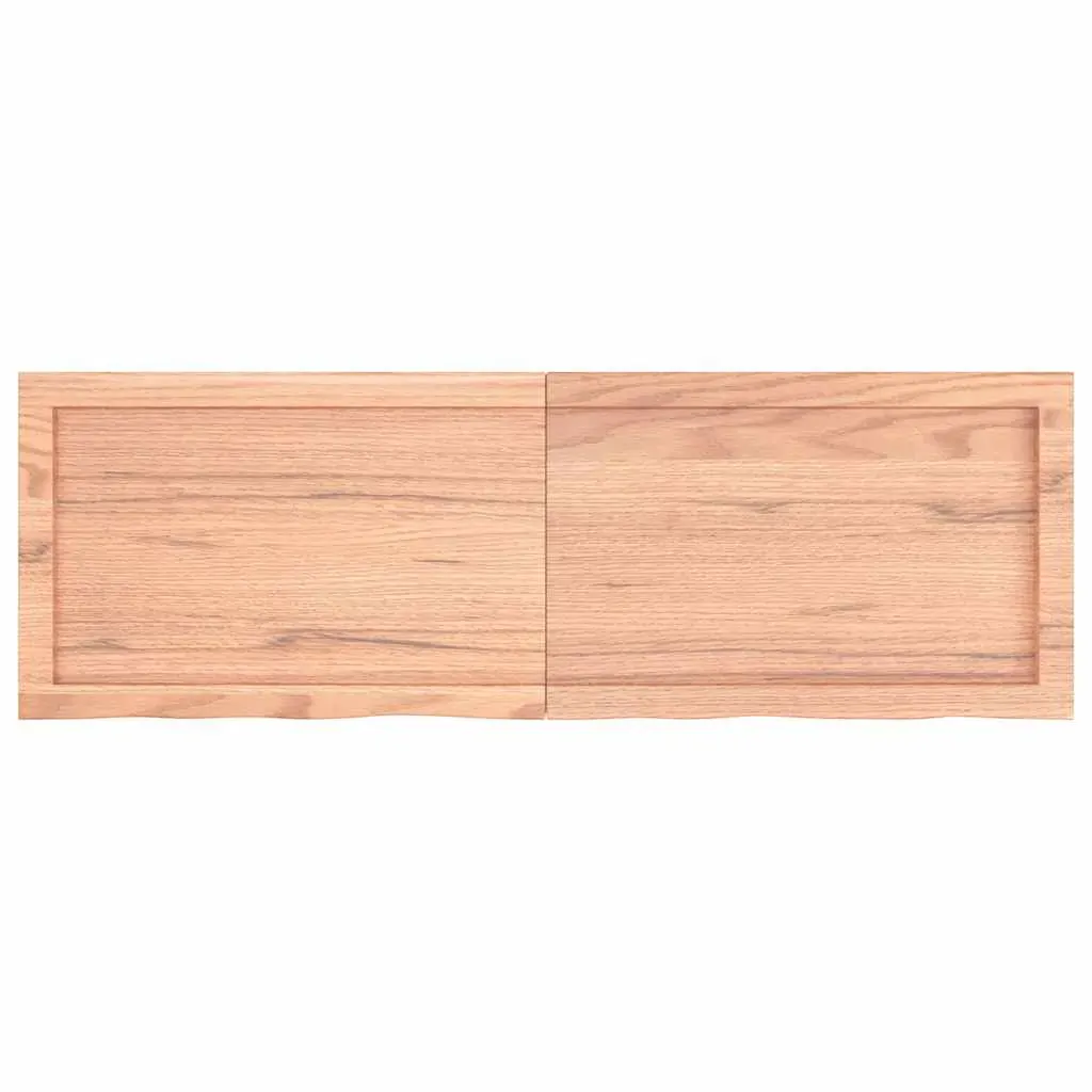 Wall Shelf Light Brown 120x40x(2-4) cm Treated Solid Wood Oak Price