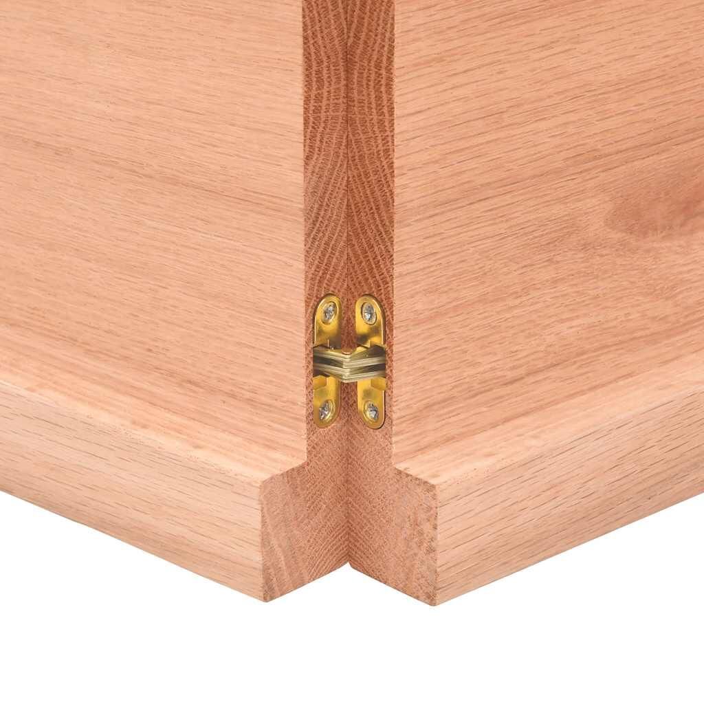Wall Shelf Light Brown 140x50x(2-4) cm Treated Solid Wood Oak Price