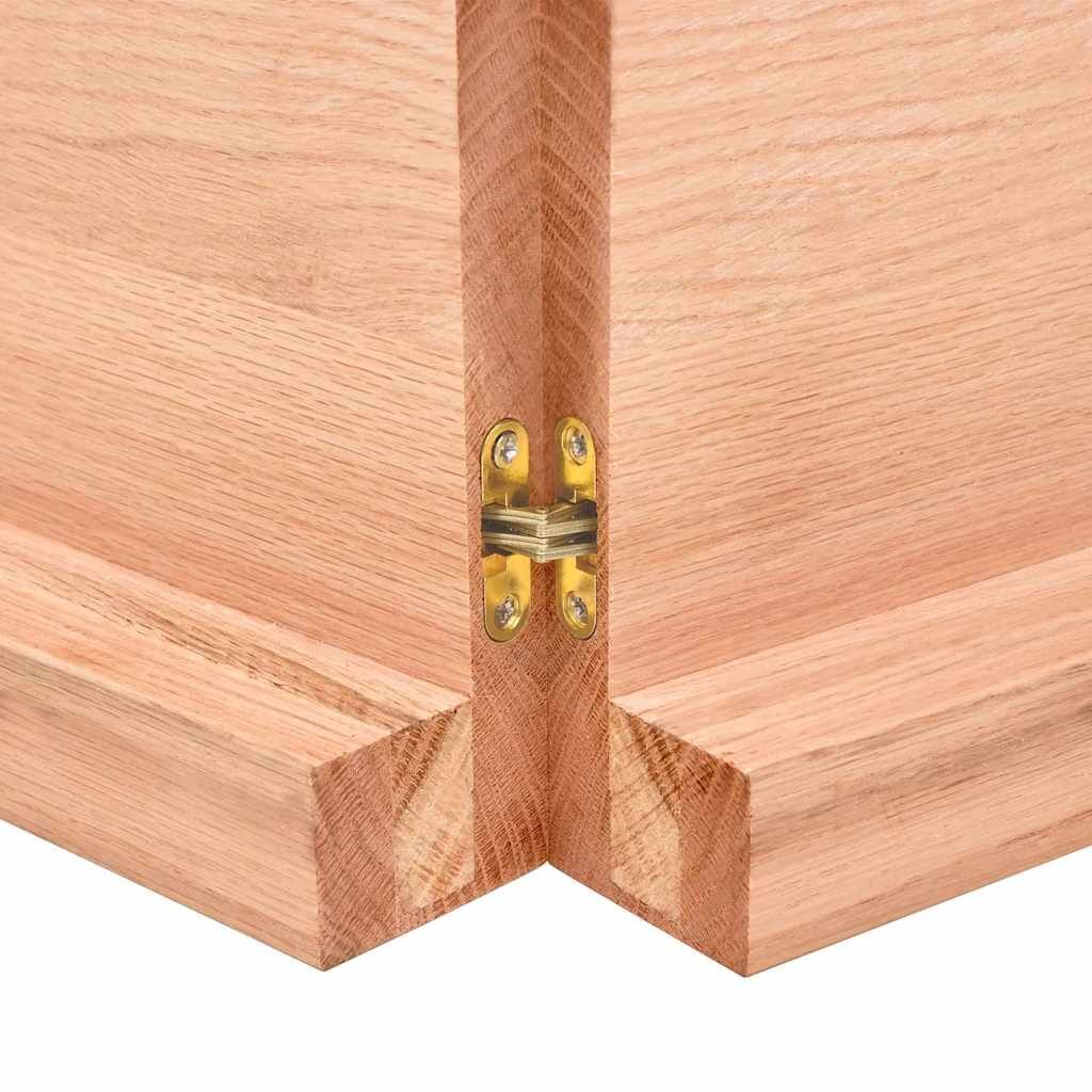 Wall Shelf Light Brown 140x50x(2-6) cm Treated Solid Wood Oak Price