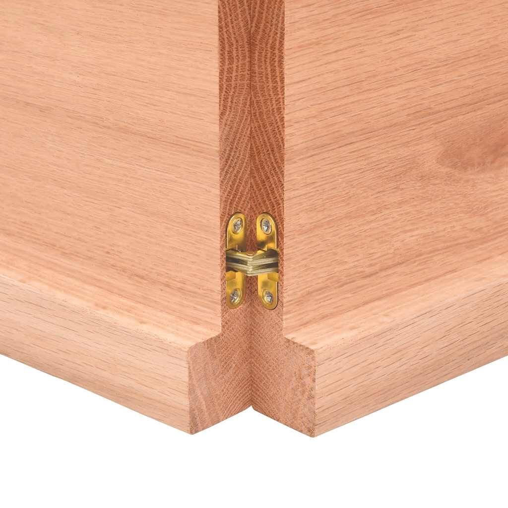Wall Shelf Light Brown 180x40x(2-4) cm Treated Solid Wood Oak Price