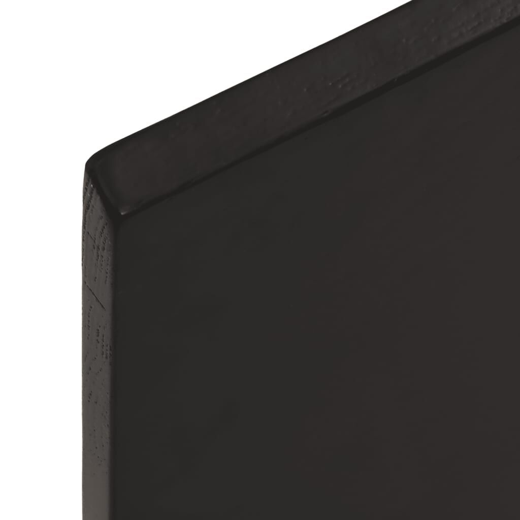 Wall Shelf Dark Brown 80x40x2 cm Treated Solid Wood Oak Price
