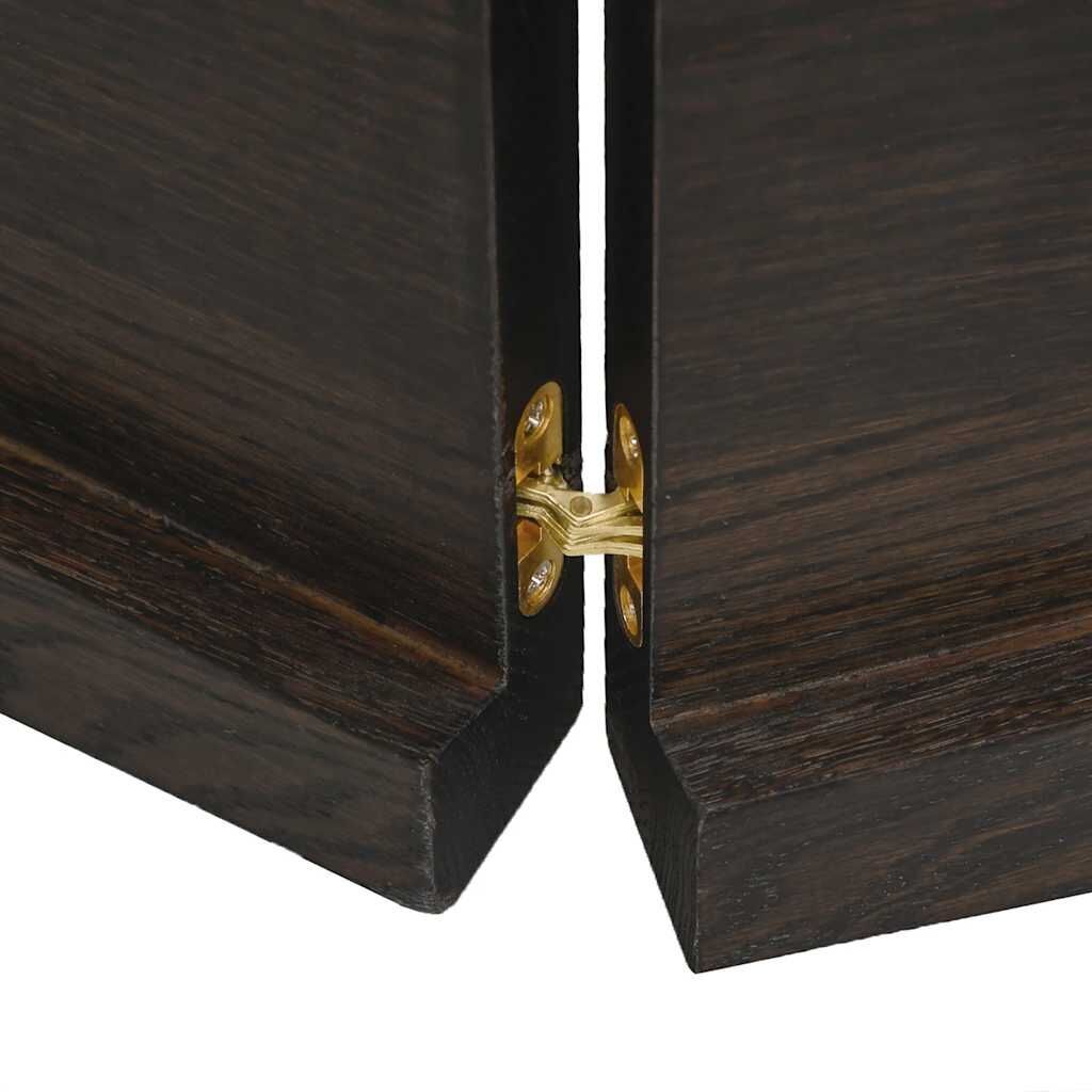 Wall Shelf Dark Brown 180x50x(2-4) cm Treated Solid Wood Oak Price
