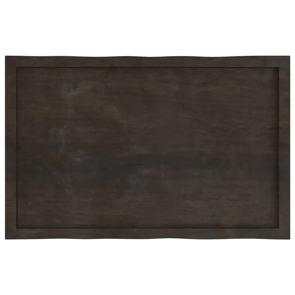 Table Top Dark Brown 100x60x(2-4) cm Treated Solid Wood Live Edge Price