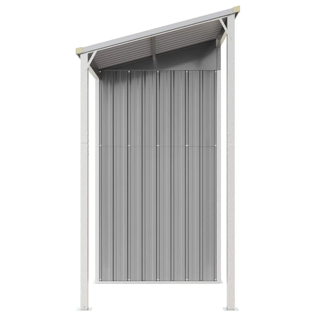 Garden Shed with Extended Roof Light Grey 277x110.5x181 cm Steel Price