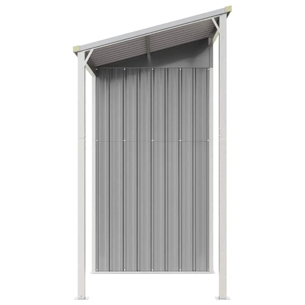 Garden Shed with Extended Roof Light Grey 277x107x181 cm Steel Price