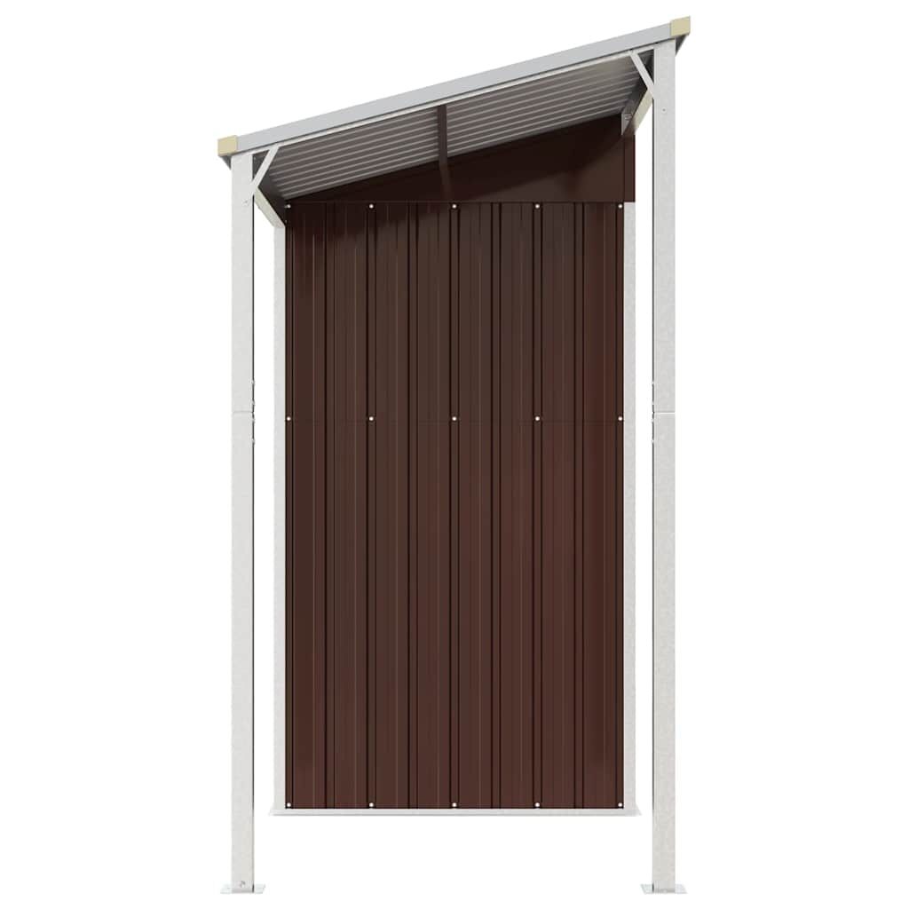 Garden Shed with Extended Roof Brown 277x110.5x181 cm Steel Price