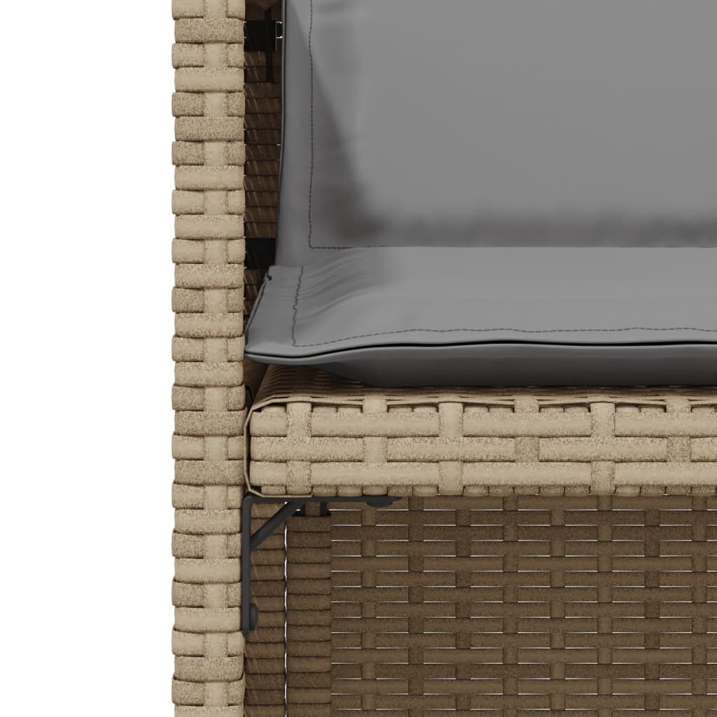 3 Piece Bistro Set with Cushions Mix Beige Poly Rattan Price