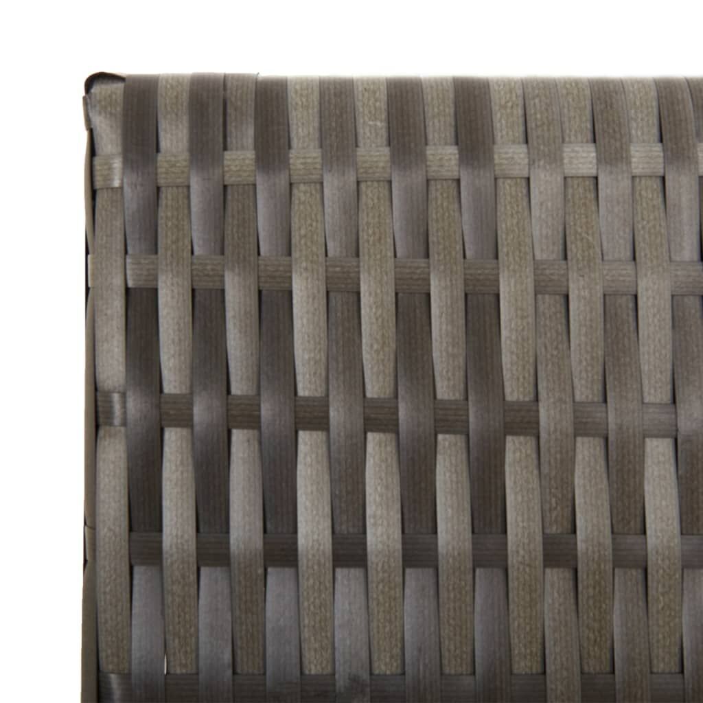 Room Divider 3 Panels Grey Poly Rattan Price