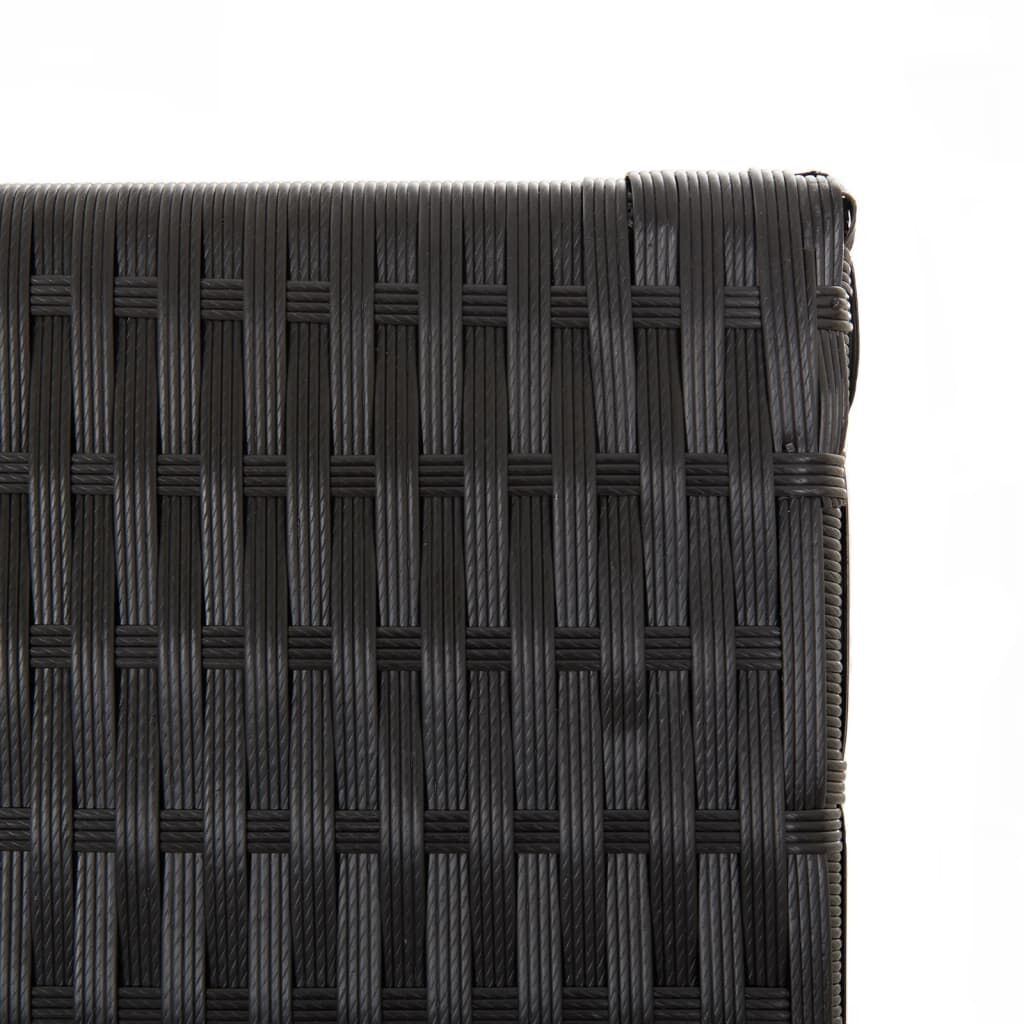 Room Divider 4 Panels Black Poly Rattan Price