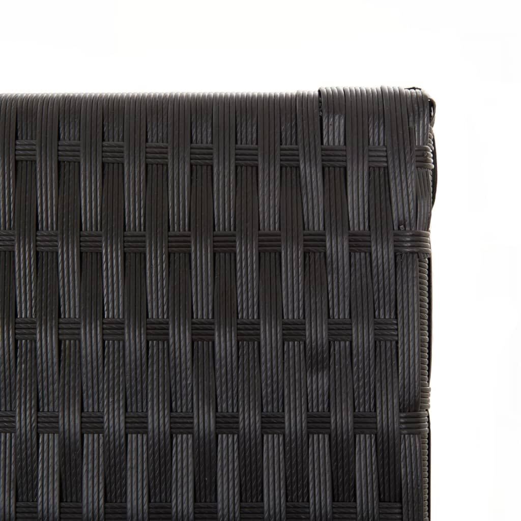 Room Divider 5 Panels Black Poly Rattan Price