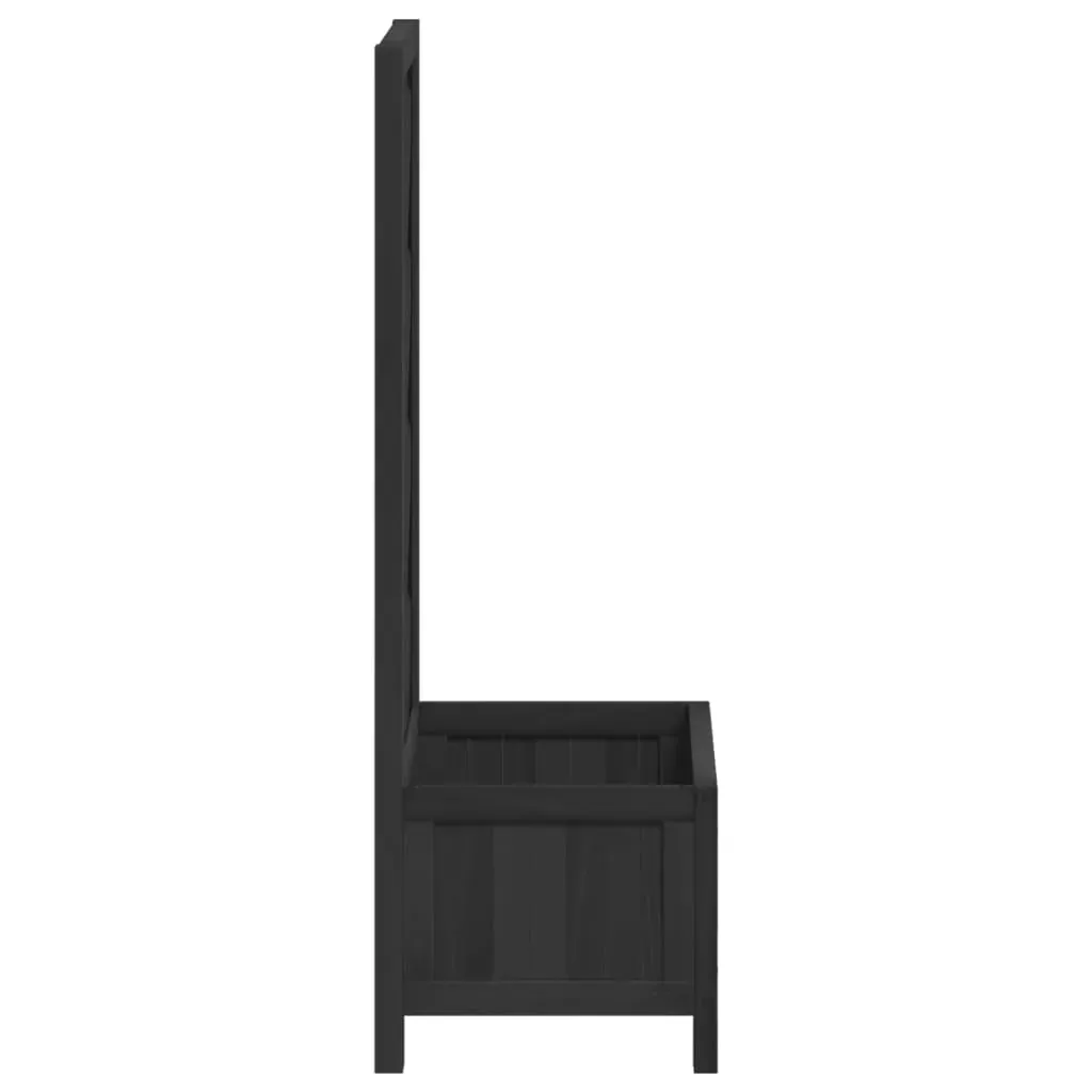 Planter with Trellis Black Solid Wood Fir Price