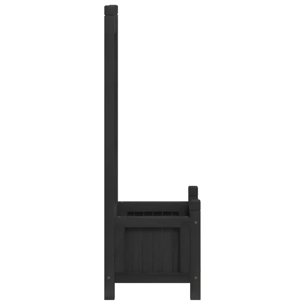 Planter with Trellis Black Solid Wood Fir Price