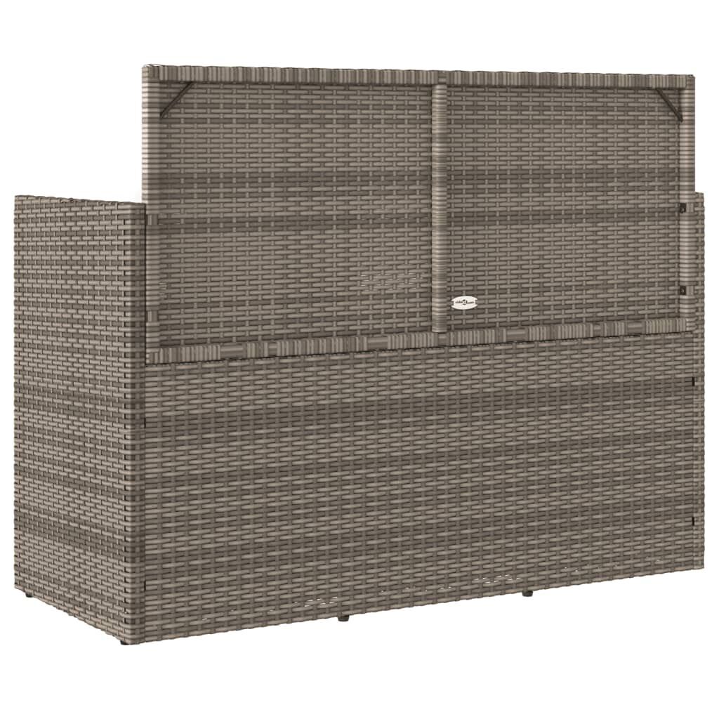Garden Bench with Cushions Grey Poly Rattan Price