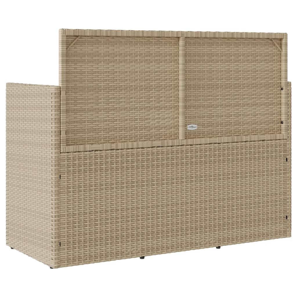 Garden Bench with Cushions Beige Poly Rattan Price