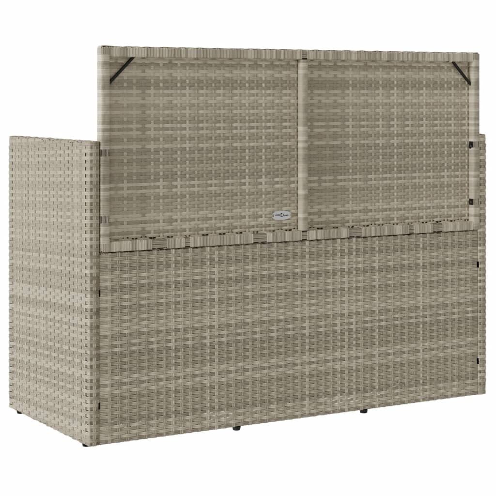 Garden Bench with Cushions Light Grey Poly Rattan Price