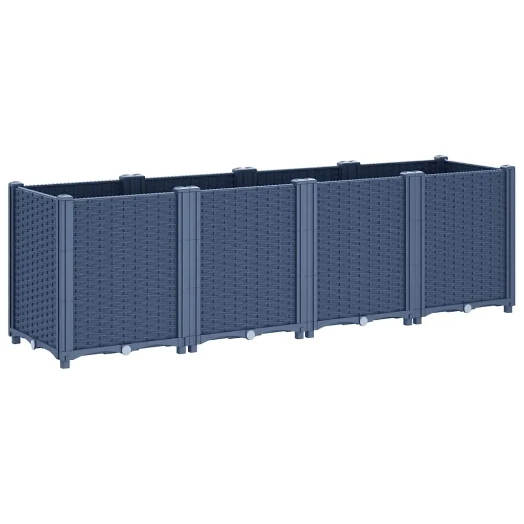Garden Planter Blue Grey 160x40x53 cm PP Price