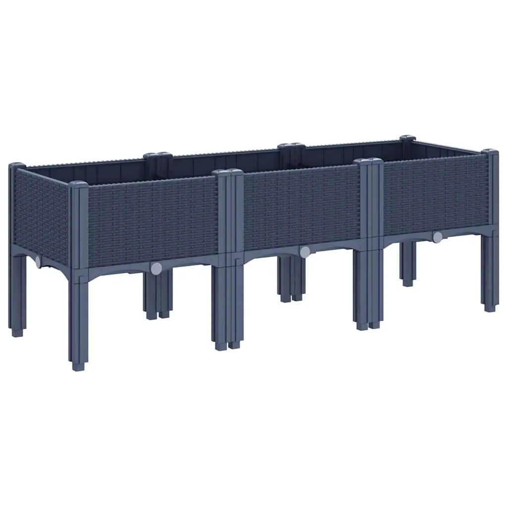 Garden Planter with Legs Blue Grey 120x40x42 cm PP Price