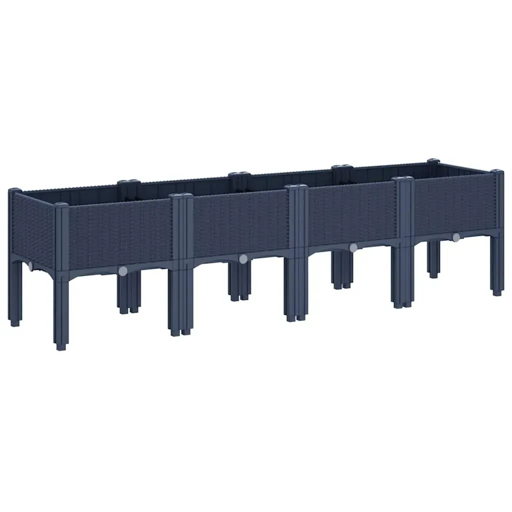 Garden Planter with Legs Blue Grey 160x40x42 cm PP Price