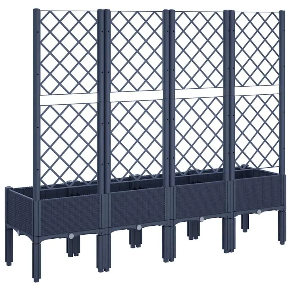 Garden Planter with Trellis Blue Grey 160x40x142 cm PP Price