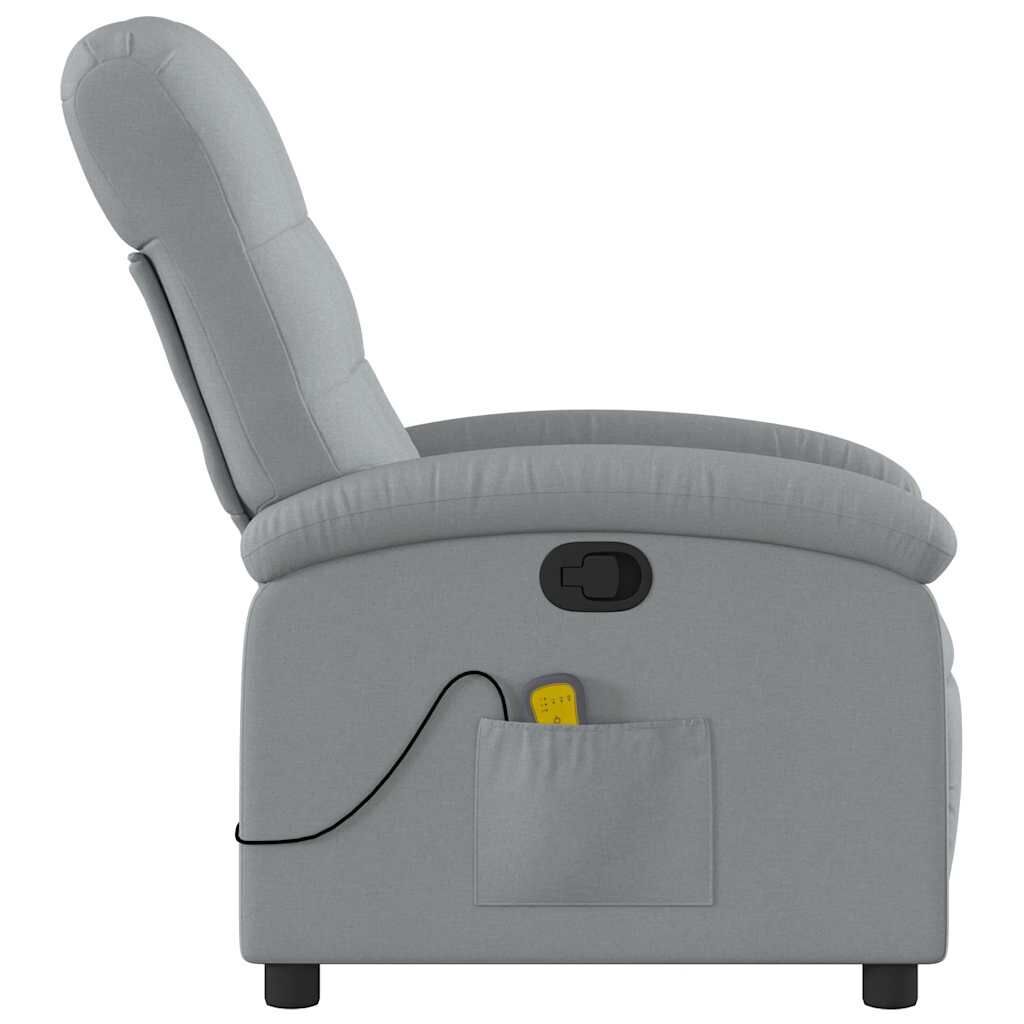 Massage Recliner Chair Light Grey Fabric Price