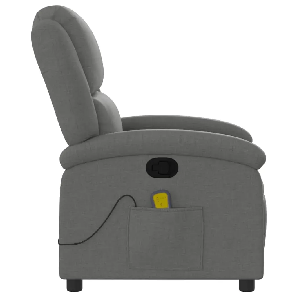 Massage Recliner Chair Dark Grey Fabric Price