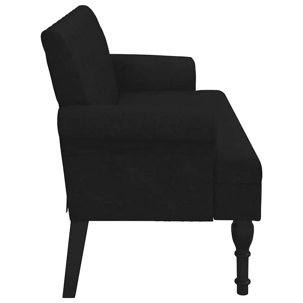 Bench with Backrest Black 120x62x75.5 cm Fabric Price