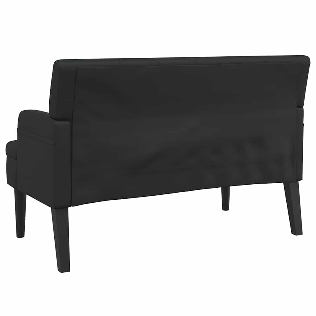 Bench with Backrest Black 112x65.5x75 cm Faux Leather Price