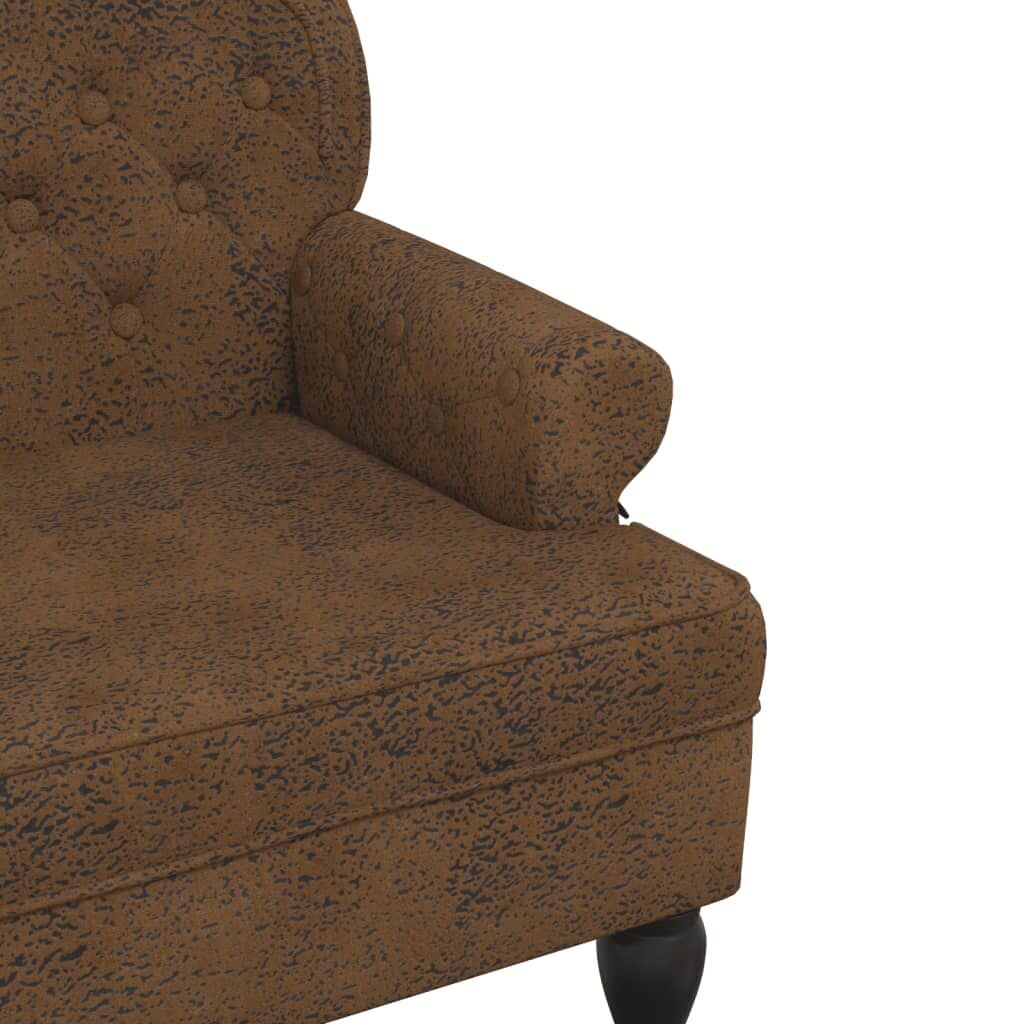 Bench with Backrest Brown 119.5x64.5x75 cm Faux Suede Leather Price