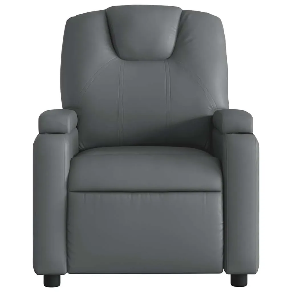 Massage Recliner Chair Grey Faux Leather Price