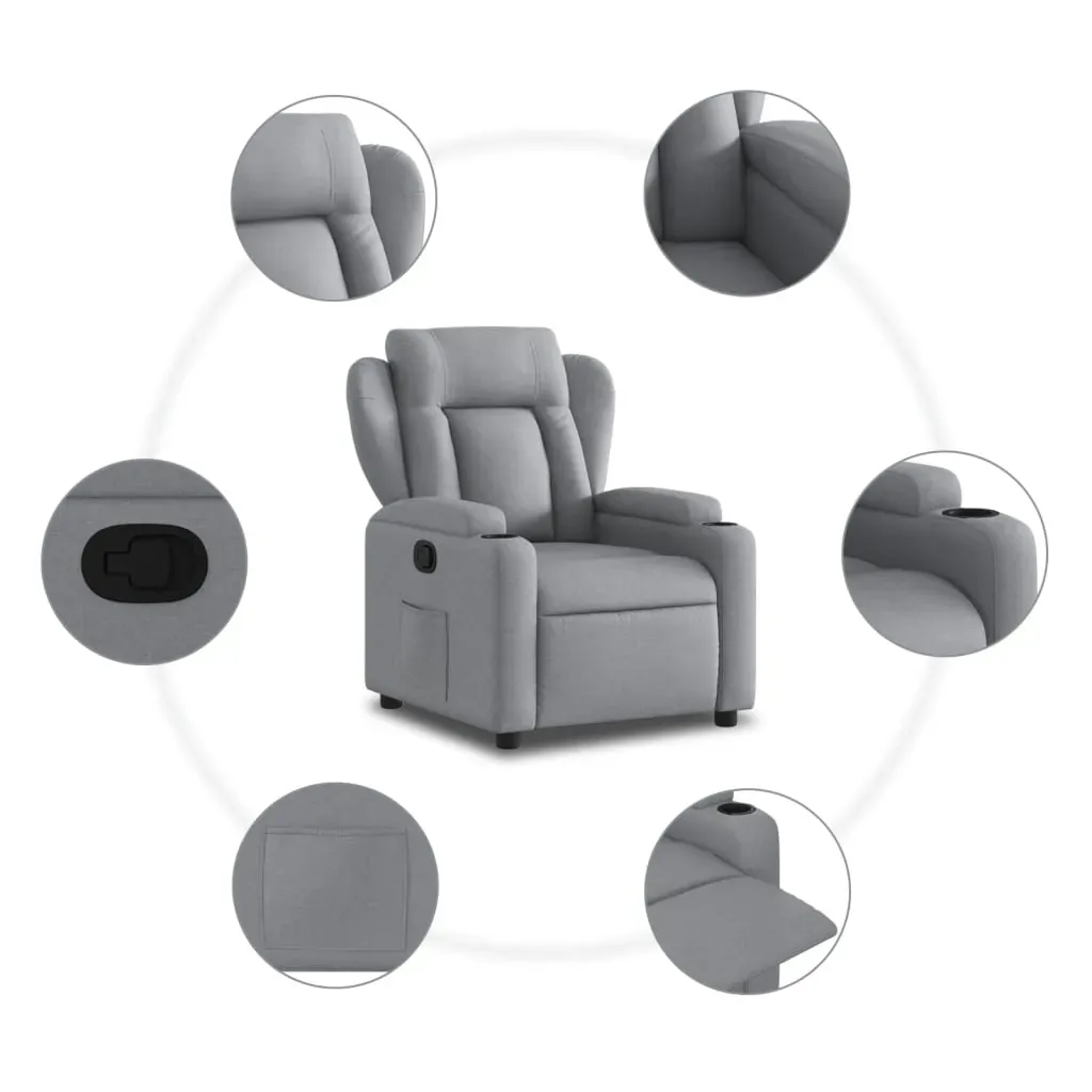 Recliner Chair Light Grey Fabric Price