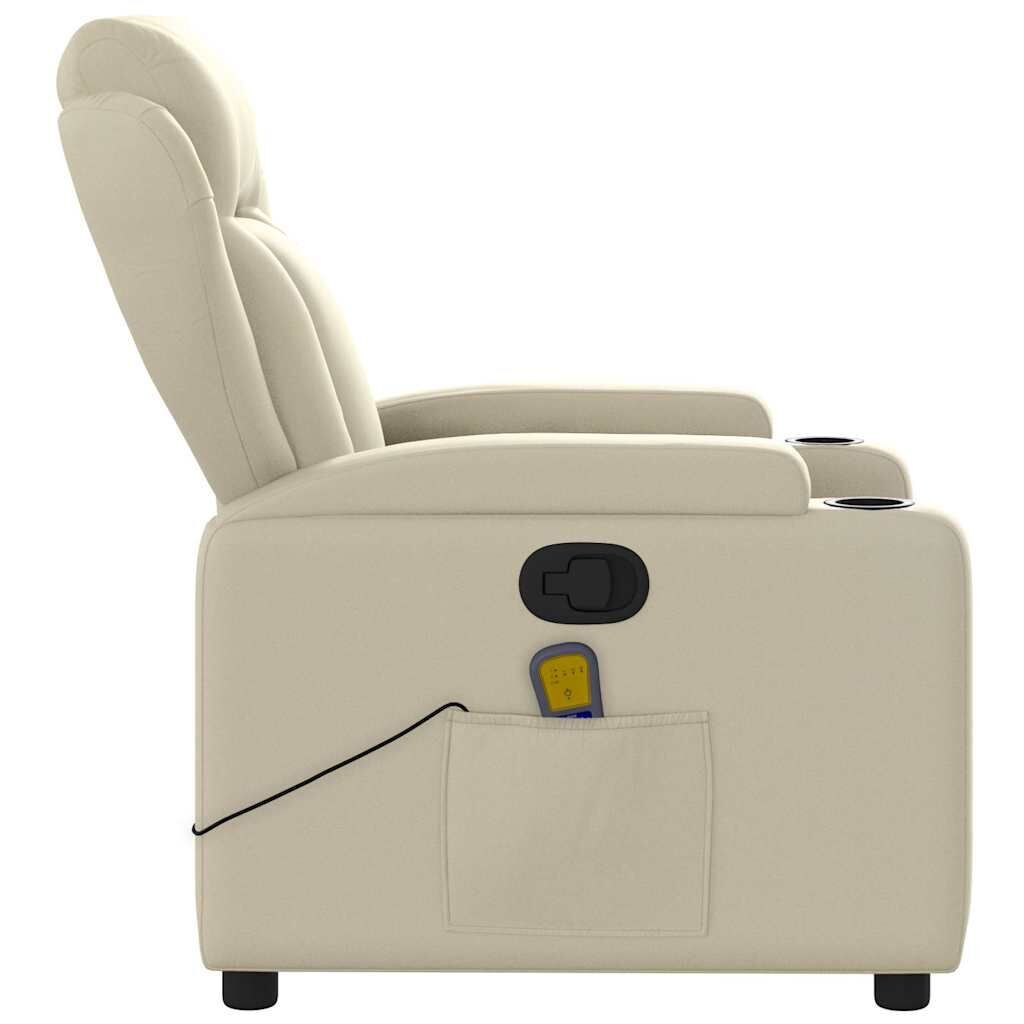 Massage Recliner Chair Cream Faux Leather Price