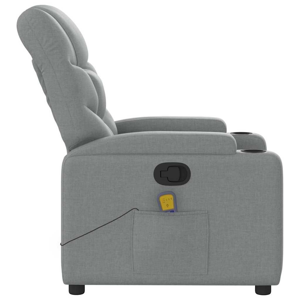 Massage Recliner Chair Light Grey Fabric Price