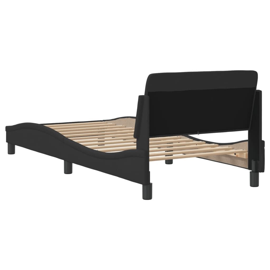 Bed Frame with Headboard without Mattress Black 90x190 cm Fabric Price
